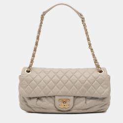 Pre Owned Chanel Beige Quilted Calfskin Chic Quilt Flap