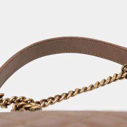 Pre Owned Chanel Brown Large Quilted Caviar Shiva Flap