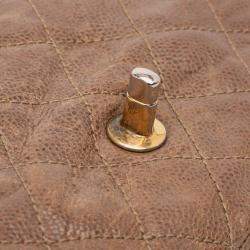 Pre Owned Chanel Brown Large Quilted Caviar Shiva Flap