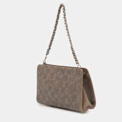 Pre Owned Chanel Brown Embossed Lambskin Lucky Symbols Pochette