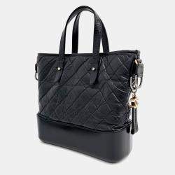 Pre Owned Chanel Black Leather Gabrielle tote and shoulder bag