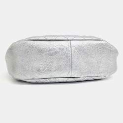 Pre Owned Chanel Silver Leather 31 Shopping Bag Small