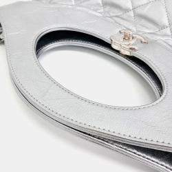 Pre Owned Chanel Silver Leather 31 Shopping Bag Small