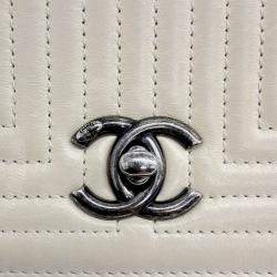 Pre Owned Chanel Beige Leather WOC Mini Crossbody Bag