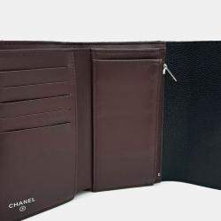 Pre Owned Chanel Black Leather Caviar Medium Wallet