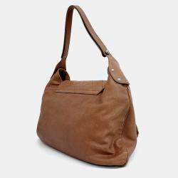 Pre Owned Chanel Brown Leather Caviar Shoulder Bag