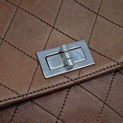 Pre Owned Chanel Brown Leather Caviar Shoulder Bag