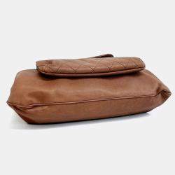 Pre Owned Chanel Brown Leather Caviar Shoulder Bag