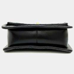 Pre Owned Chanel Black Leather Button-On Top Crossbody Bag