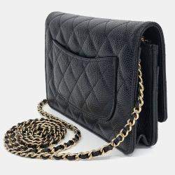 Pre Owned Chanel Black Caviar Leather Caviar WOC Mini Crossbody Bag