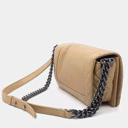 Pre Owned Chanel Beige Leather Boy Bag Medium