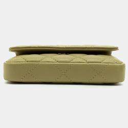 Pre Owned حقيبة شانيل كروس بودي سلسة صغيرة جلد أخضر كوكو