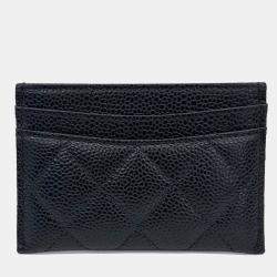 Pre Owned Chanel Black Caviar Leather Caviar Card Holder