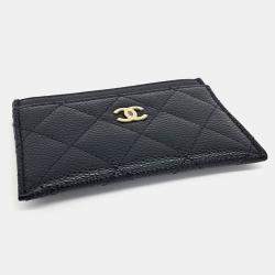 Pre Owned Chanel Black Caviar Leather Caviar Card Holder