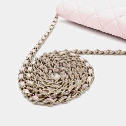 Pre Owned Chanel Pink Leather Caviar WOC Mini Crossbody Bag