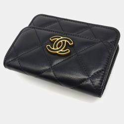 Pre Owned Chanel Black Leather Chain Belt Bag