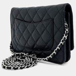 Pre Owned Chanel Black Leather Caviar WOC Mini Crossbody Bag