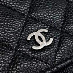 Pre Owned Chanel Black Leather Caviar WOC Mini Crossbody Bag