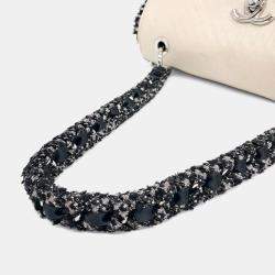 Pre Owned Chanel Cream tweed chain shoulder bag