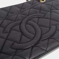 Pre Owned Chanel Black Leather Caviar Timeless CC Shoulder Bag