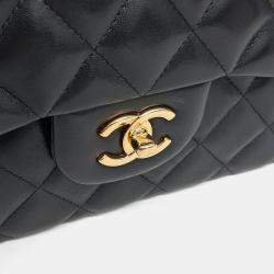 Pre Owned Chanel Black Leather Classic Jumbo