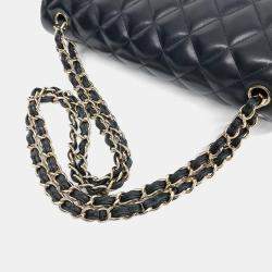 Pre Owned Chanel Black Leather Classic Jumbo