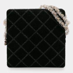 Pre Owned Chanel Black CC Tweed Chain Fantasy Crossbody