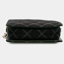 Pre Owned Chanel Black CC Tweed Chain Fantasy Crossbody