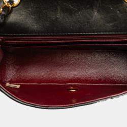 Pre Owned Chanel Black Small Lambskin Diana Flap