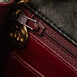 Pre Owned Chanel Black Small Lambskin Diana Flap