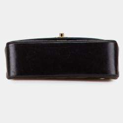 Pre Owned Chanel Black Small Lambskin Diana Flap