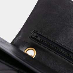Pre Owned Chanel Black Medium Classic Lambskin Double Flap