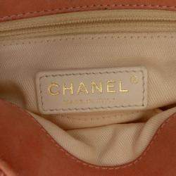 Pre Owned Chanel Orange Small Aged Calfskin Chic Quilt Flap