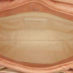 Pre Owned Chanel Orange Small Aged Calfskin Chic Quilt Flap