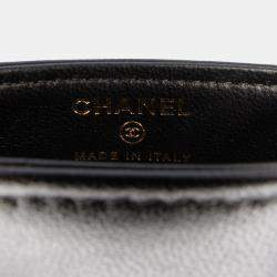 Pre Owned Chanel Black CC Quilted Lambskin Chain Around Phone Holder