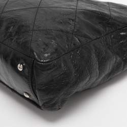 Pre Owned Chanel Black Quilted Glazed Leather Portobello Tote 
