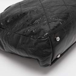 Pre Owned Chanel Black Quilted Glazed Leather Portobello Tote 