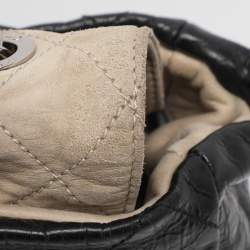 Pre Owned Chanel Black Quilted Glazed Leather Portobello Tote 