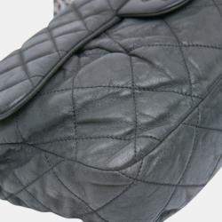 Pre Owned Chanel Black Large Iridescent Quilted Calfskin Coco Pleats Flap