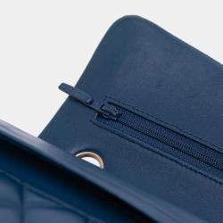 Pre Owned Chanel Blue Small Classic Lambskin Double Flap