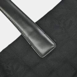 Pre Owned Chanel Black Jacquard Nylon Travel Line Tote Handbag