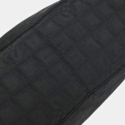 Pre Owned Chanel Black Jacquard Nylon Travel Line Tote Handbag