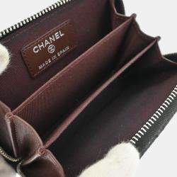 Pre Owned Chanel Black Calfskin Coin Purse Wallet