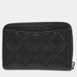 Pre Owned Chanel Black Calfskin Coin Purse Wallet