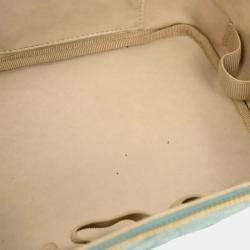 Pre Owned Chanel Green Calfskin Vanity Handbag