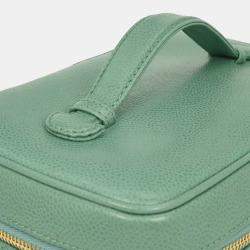 Pre Owned Chanel Green Calfskin Vanity Handbag
