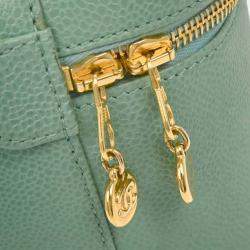 Pre Owned Chanel Green Calfskin Vanity Handbag