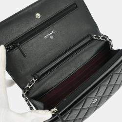 Pre Owned Chanel Black Lambskin Classic WOC Wallet On Chain