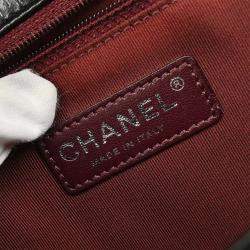 Pre Owned Chanel Black Calfskin Coco Boy Flap Shoulder Bag