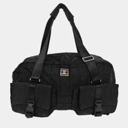 Pre Owned Chanel Black Nylon Sport Line Gym Bag